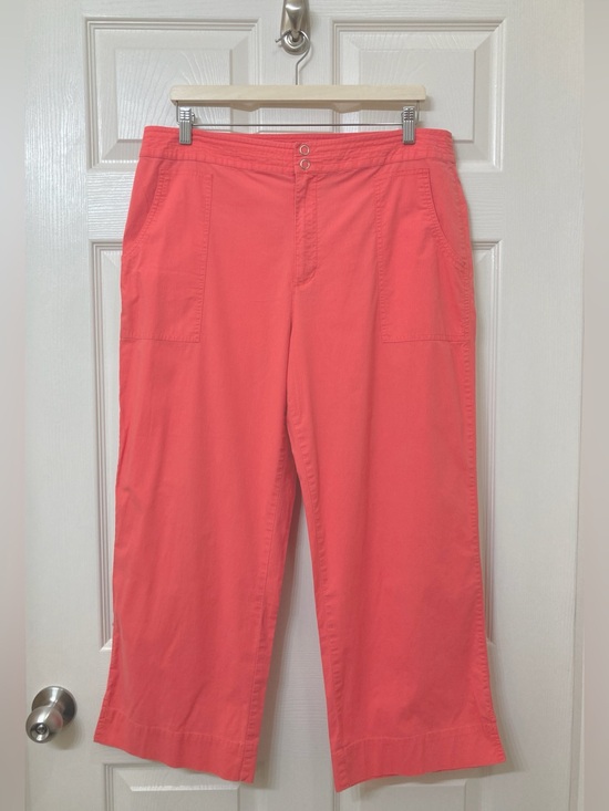 Chico's Pants - Chico’s 2.5 Pink High Waisted Straight Leg Capri Pants US 14 Utility Chic Casual